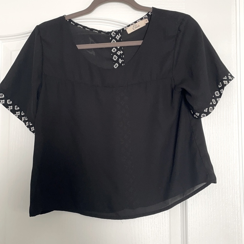 Black crop blouse